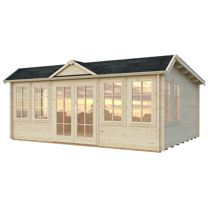 Product photograph of Palmako Clock House 5 8m X 4 3m Log Cabin Summerhouse 44mm from Buy Sheds Direct