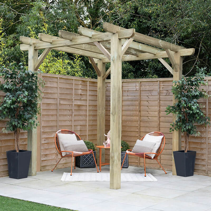 Product photograph of 8 X 8 Forest Premium Ultima Wooden Garden Pergola 2 4m X 2 4m from Buy Sheds Direct