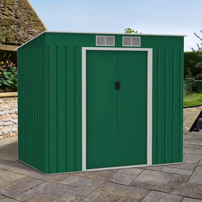 Product photograph of 6 X 4 Lotus Hestia Pent Metal Shed With Foundation Kit 1 91m X 1 21m from Buy Sheds Direct