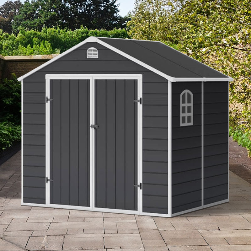 Product photograph of 8 X 6 Lotus Sono Plastic Garden Shed With Foundation Kit 2 41m X 1 9m from Buy Sheds Direct