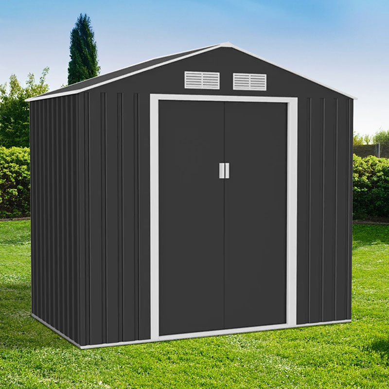 Product photograph of 7 X 4 Lotus Hera Apex Metal Shed 2 01m X 1 21m from Buy Sheds Direct
