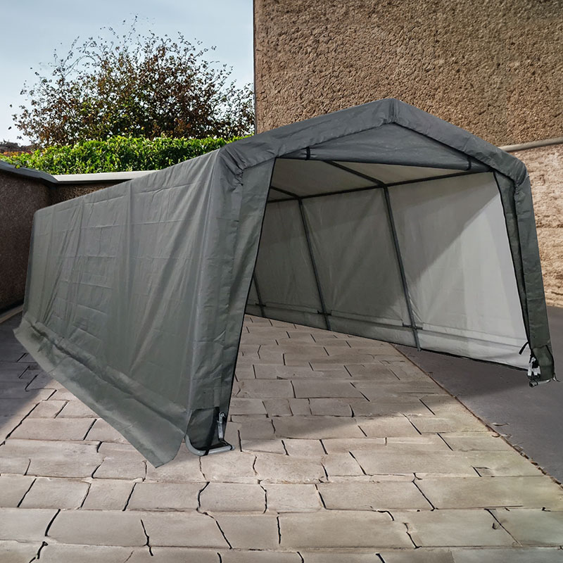 Product photograph of 12 X 20 Lotus Populus Fabric Pop Up Portable Shed 3 65m X 6 1m from Buy Sheds Direct