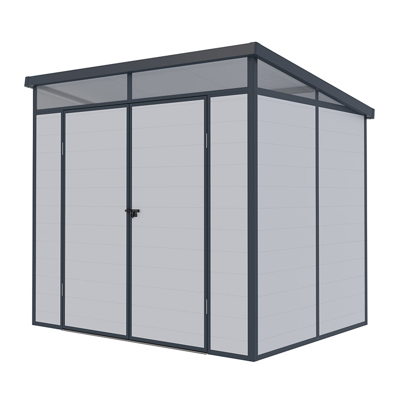 Product photograph of 8 X 6 Lotus Canto Grey Plastic Shed 2 38m X 1 92m from Buy Sheds Direct
