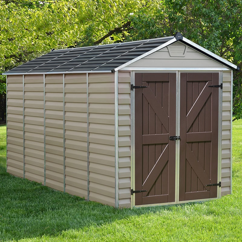 Product photograph of 6 X 12 Palram Canopia Tan Skylight Plastic Shed 1 85m X 3 79m from Buy Sheds Direct