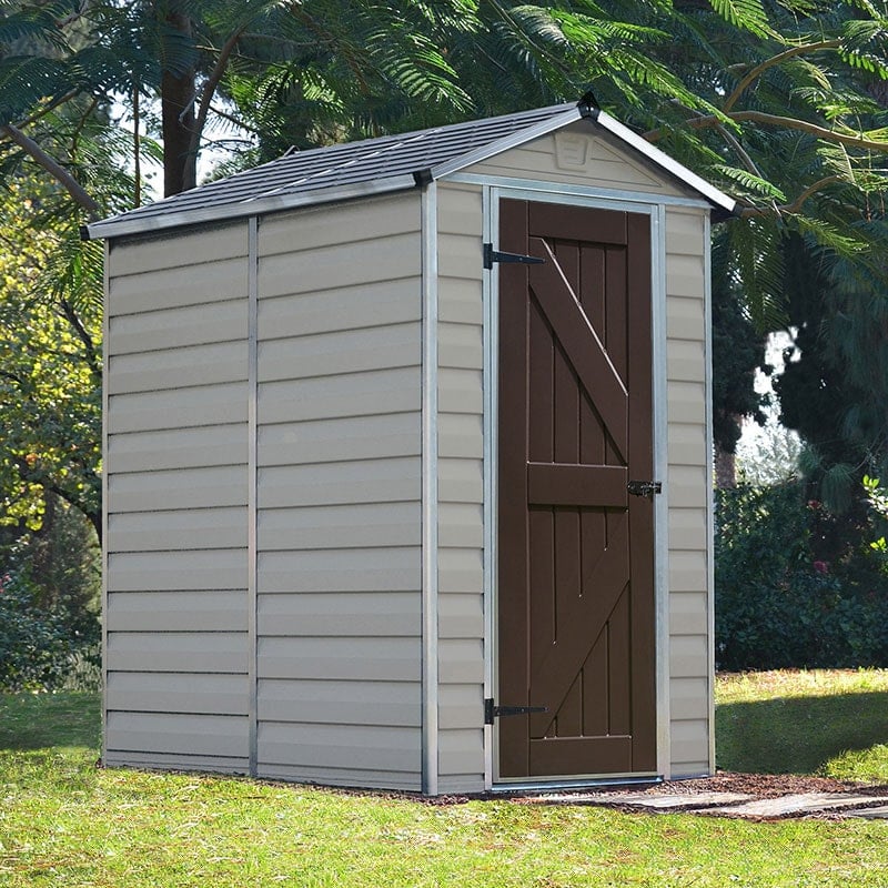 Product photograph of 4 X 6 Palram Canopia Tan Skylight Plastic Shed 1 21m X 1 77m from Buy Sheds Direct