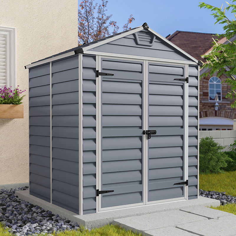 Product photograph of 6 X 5 Palram Canopia Grey Skylight Plastic Shed 1 85m X 1 54m from Buy Sheds Direct