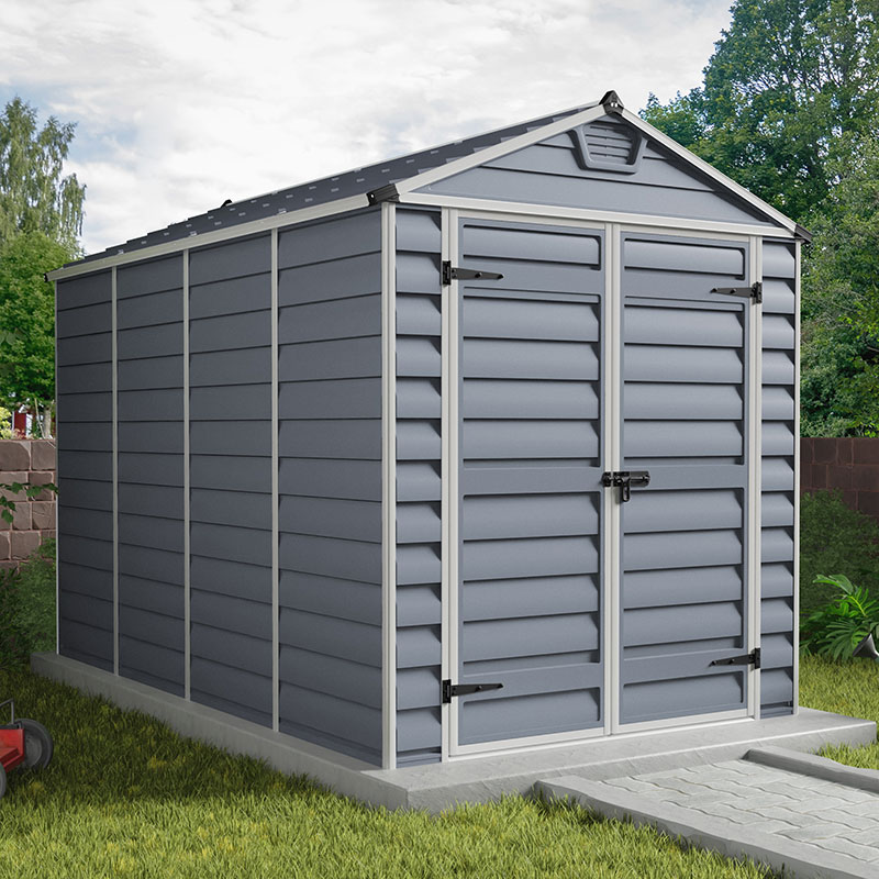 Product photograph of 6 X 10 Palram Canopia Grey Skylight Plastic Shed 1 85m X 3 04m from Buy Sheds Direct