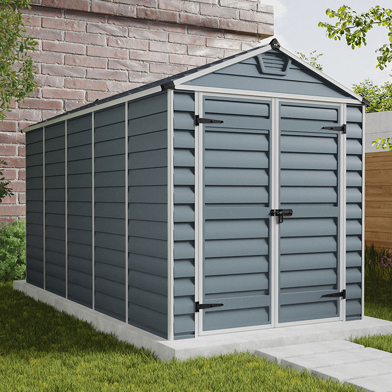 Product photograph of 6 X 12 Palram Canopia Grey Skylight Plastic Shed 1 85m X 3 79m from Buy Sheds Direct
