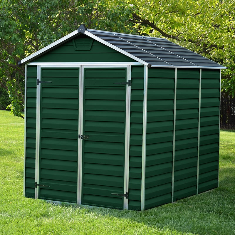 Product photograph of 6 X 8 Palram Canopia Dark Green Skylight Plastic Shed 1 85m X 2 29m from Buy Sheds Direct