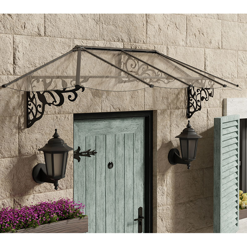 Product photograph of 8 9 X 2 11 Palram Canopia Lily 2600 Black Clear Door Canopy 2 67m X 0 88m from Buy Sheds Direct