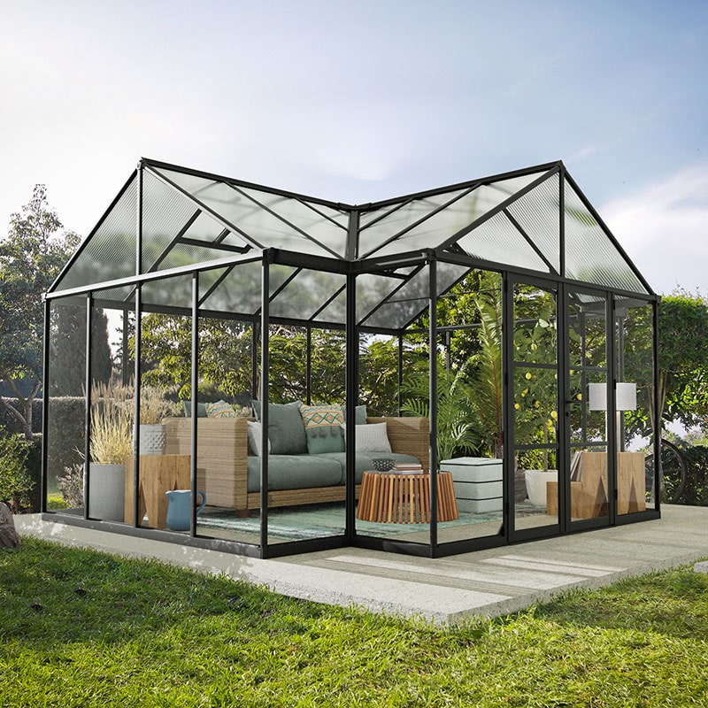 Product photograph of 14 9 X 12 5 Palram Canopia Triomphe Orangery Enclosed Garden Gazebo 4 54m X 3 8m from Buy Sheds Direct