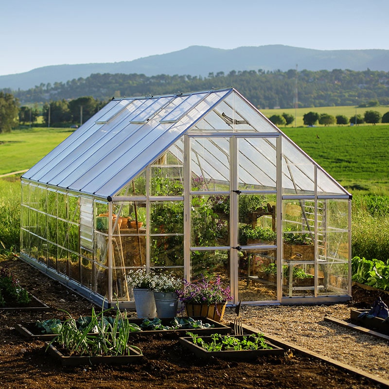 Product photograph of 10 X 16 Palram Canopia Balance Silver Greenhouse 3 04m X 4 84m from Buy Sheds Direct