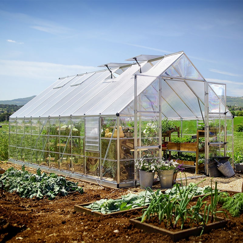 Product photograph of 10 X 20 Palram Canopia Balance Silver Large Greenhouse 3 04m X 6 04m from Buy Sheds Direct