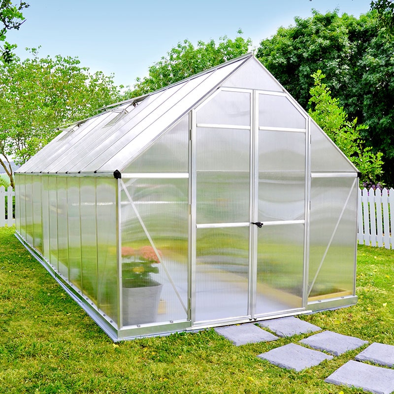 Product photograph of 8 X 20 Palram Canopia Essence Large Walk In Aluminium Framed Greenhouse 2 44m X 6 07m from Buy Sheds Direct