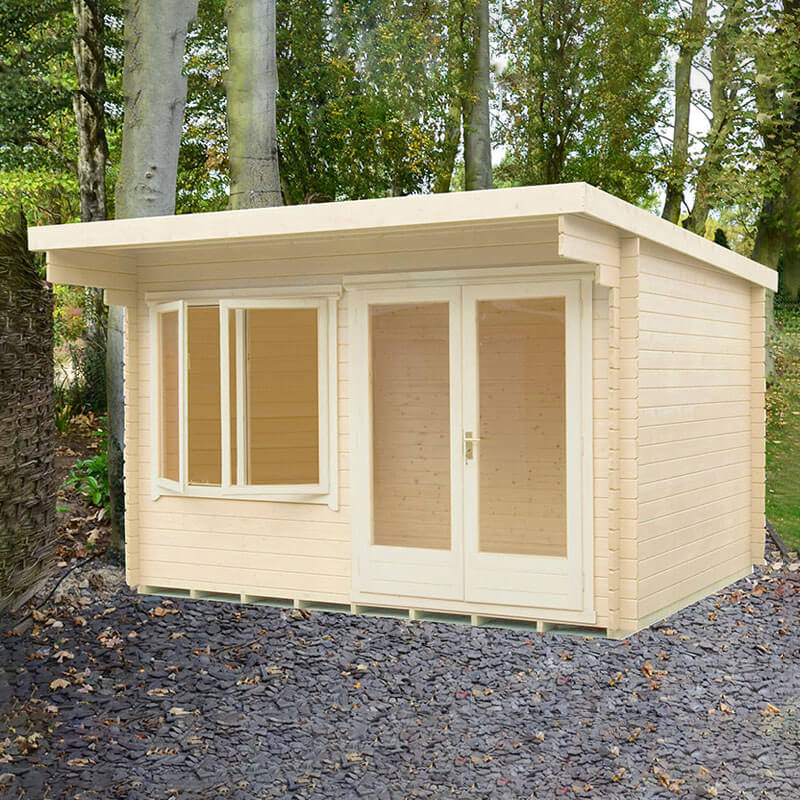Product photograph of Shire Belgravia 3 6m X 3 6m Log Cabin 28mm from Buy Sheds Direct