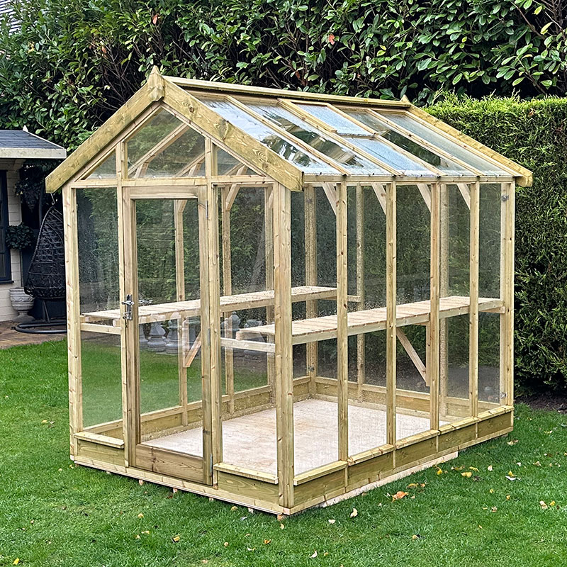 Product photograph of 5 3 X 6 4 Coppice Ashdown Apex Wooden Greenhouse 1 6m X 1 93m from Buy Sheds Direct