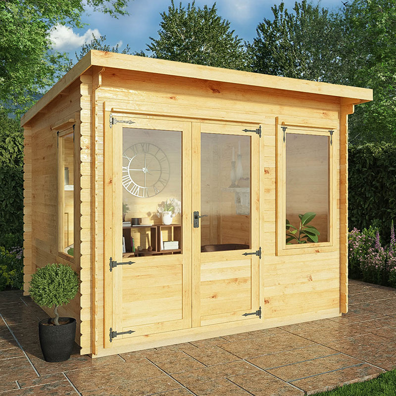 Product photograph of Mercia 3m X 3m Pent Log Cabin 19mm from Buy Sheds Direct