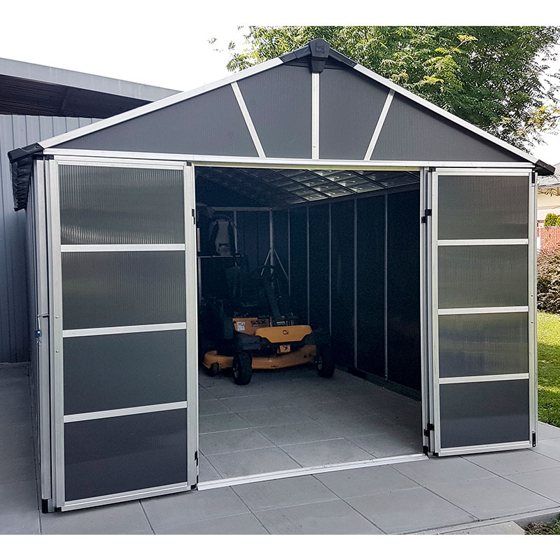 Product photograph of 11 X 13 1 Palram Canopia Yukon Dark Grey Skylight Plastic Shed 3 32m X 3 93m from Buy Sheds Direct