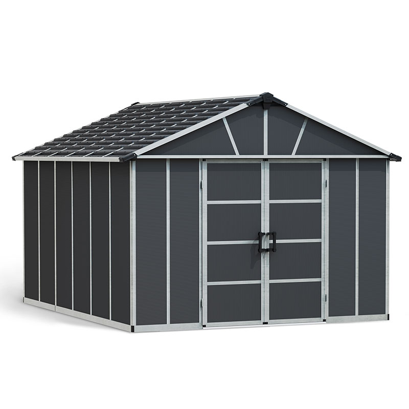 Product photograph of 11 X 13 1 Palram Canopia Yukon Dark Grey Skylight Plastic Shed With Wpc Floor 3 32m X 3 93m from Buy Sheds Direct