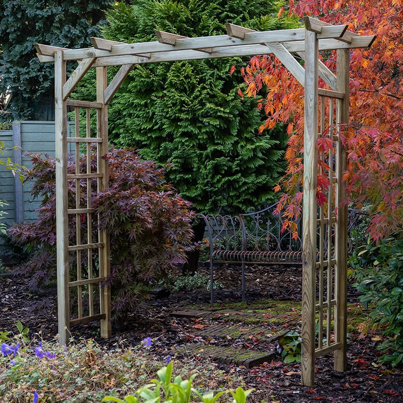 Product photograph of Forest Classic Flat Top Wooden Garden Pergola Arch 6 11 X 2 4 from Buy Sheds Direct