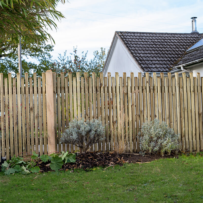 Product photograph of Forest 6 X 3 Pressure Treated Contemporary Picket Fence Panel 1 83m X 0 9m from Buy Sheds Direct