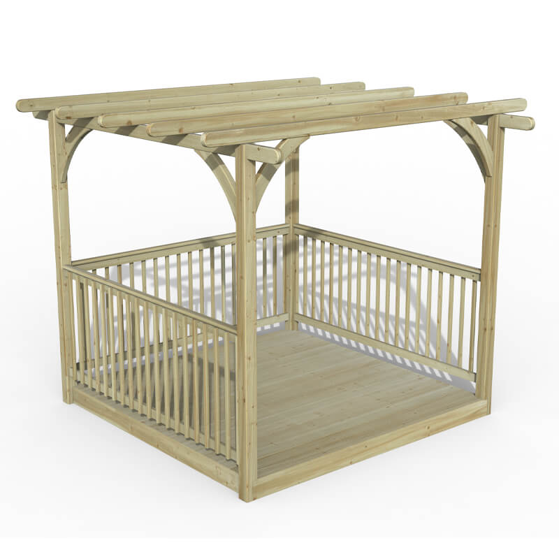 Product photograph of 8 X 8 Forest Pergola Deck Kit No 3 2 4m X 2 4m from Buy Sheds Direct