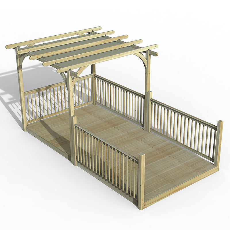 Product photograph of 8 X 16 Forest Pergola Deck Kit With Retractable Canopy No 11 2 4m X 4 8m from Buy Sheds Direct
