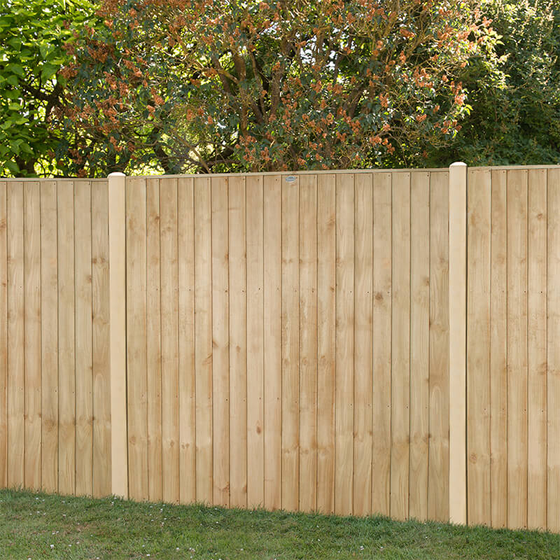 Product photograph of Forest 6 X 5 Pressure Treated Vertical Closeboard Fence Panel 1 83m X 1 52m from Buy Sheds Direct
