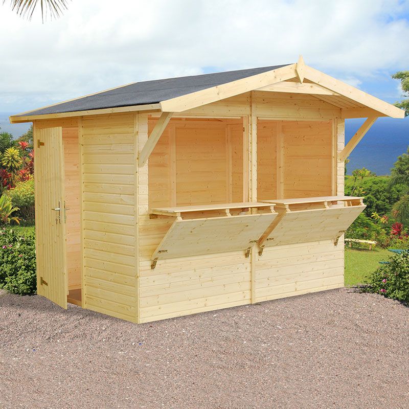 Product photograph of 9 X 6 Palmako Stella 16mm Premium Large Wooden Garden Bar 2 7m X 1 9m from Buy Sheds Direct