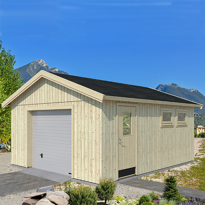 Product photograph of Palmako Andre 4 5m X 5 5m Wooden Garage - Up And Over Door from Buy Sheds Direct