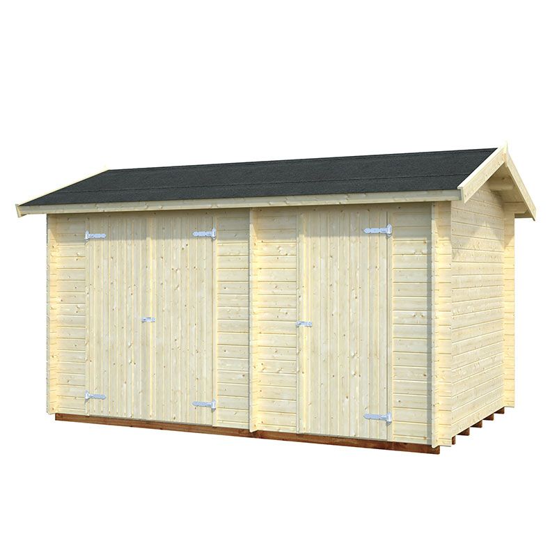 Product photograph of 13 5 X 8 5 Palmako Jari 28mm Premium Nordic Shed 4 1m X 2 6m from Buy Sheds Direct