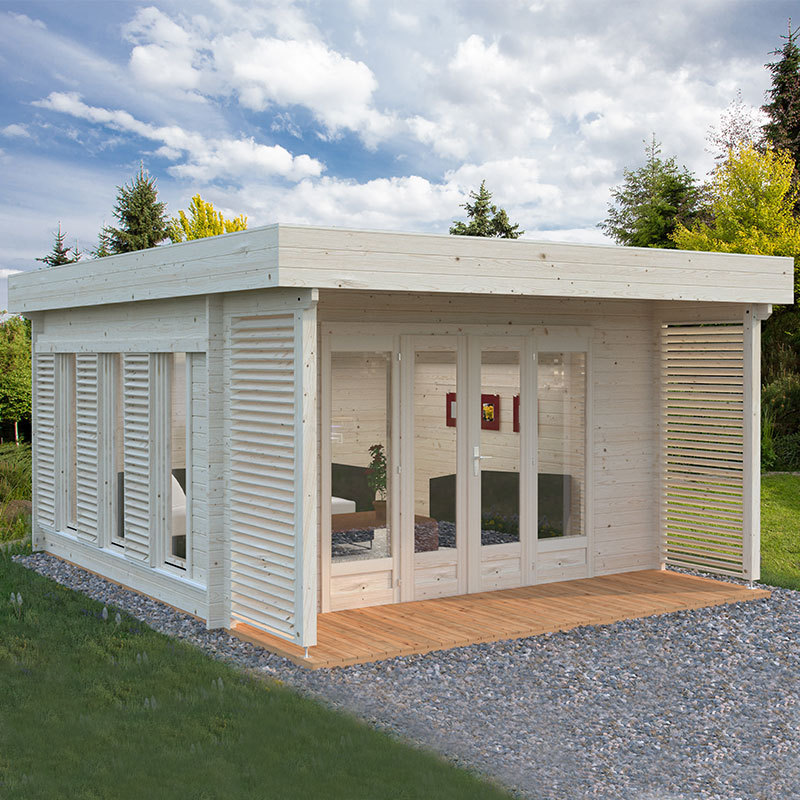 Product photograph of Palmako Caroline 4 3m X 5 4m Pent Log Cabin 44mm from Buy Sheds Direct