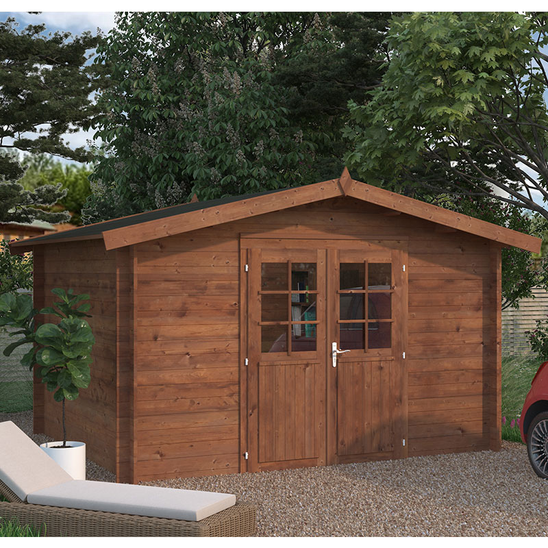 Product photograph of Palmako Valentine 3 4m X 2 8m Premium Log Cabin Shed 28mm from Buy Sheds Direct