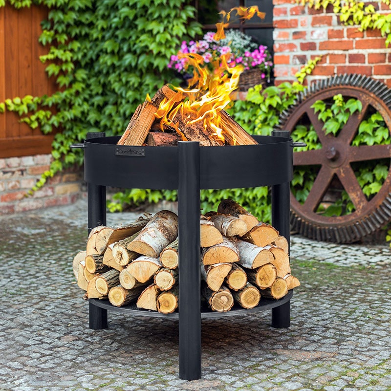 Product photograph of Cook King Montana High Steel Fire Bowl And Logstore from Buy Sheds Direct