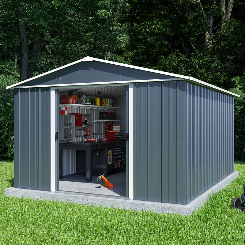 Product photograph of 10 X 13 Yardmaster Castleton Anthracite Metal Shed 3m X 3 9m from Buy Sheds Direct