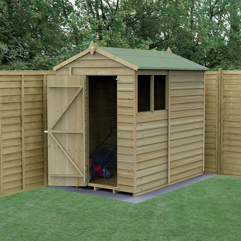Product photograph of 7 X 5 Forest 4life 25yr Guarantee Overlap Pressure Treated Apex Wooden Shed 2 18m X 1 64m from Buy Sheds Direct