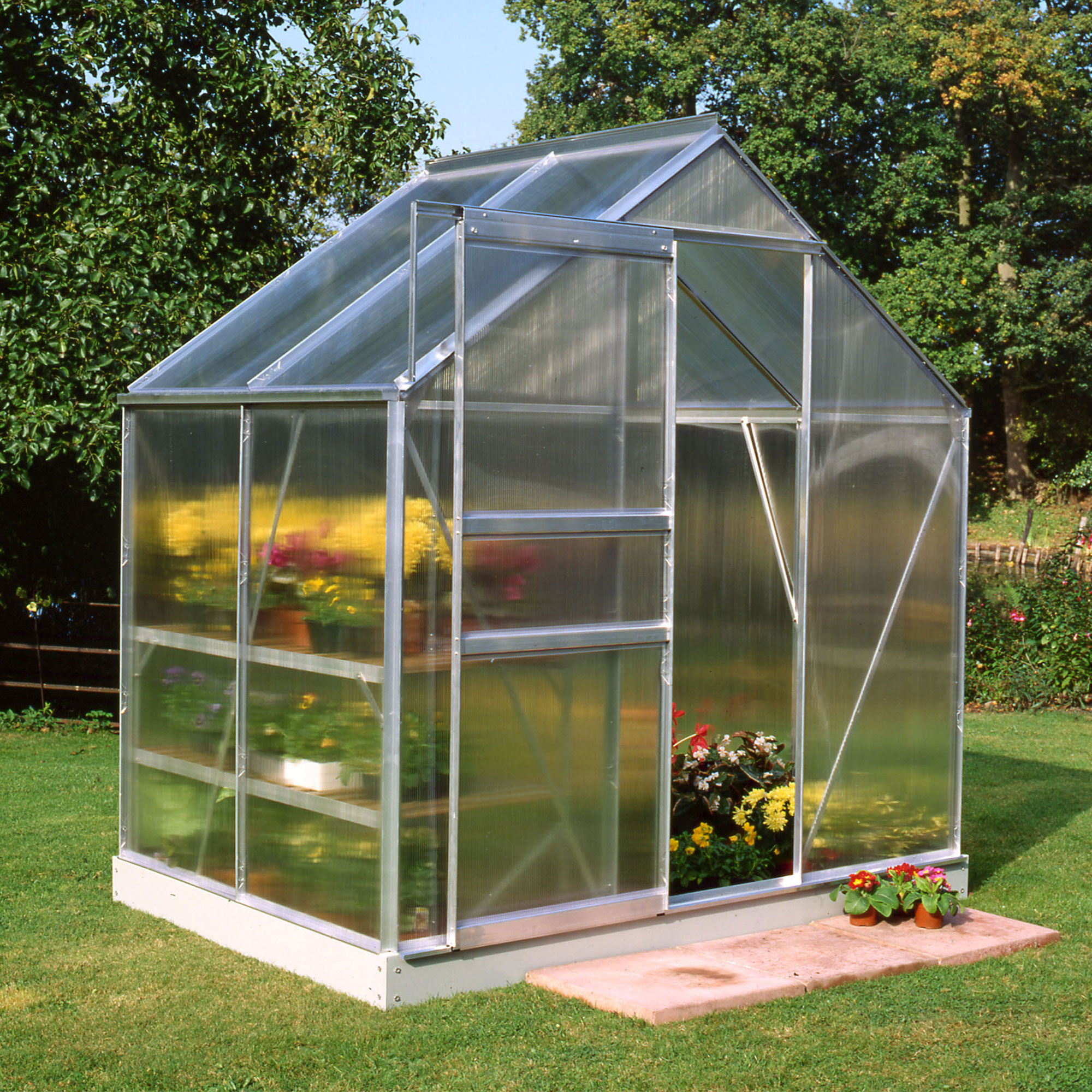 6'x4' Halls Aluminium Frame Polycarbonate Greenhouse (1.92x1.32m)