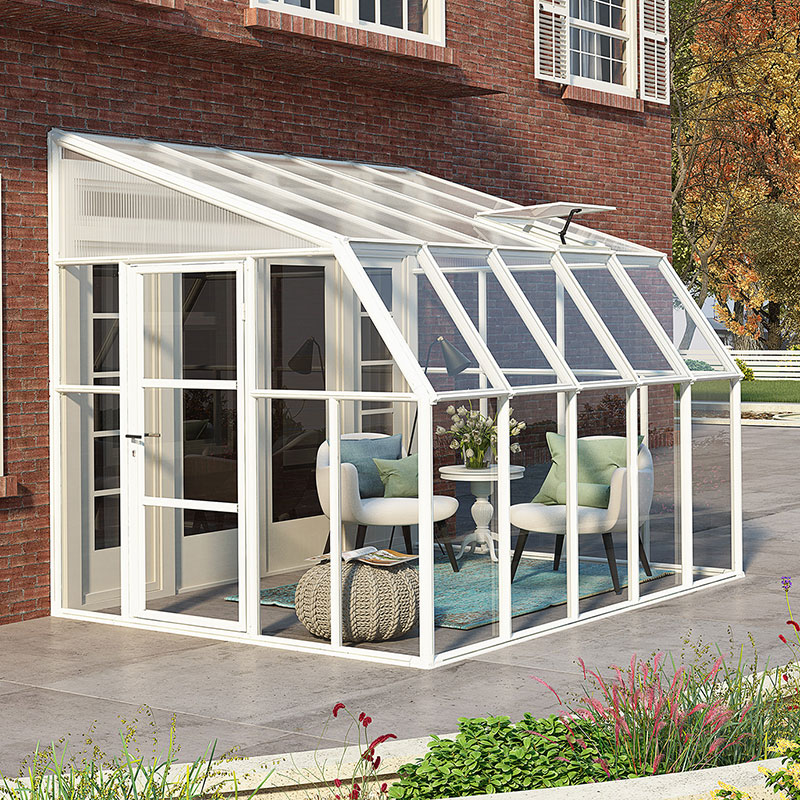 Product photograph of 8 X10 Palram Canopia Rion White Sun Room Walk In Wall Greenhouse 2 4x3m from Buy Sheds Direct