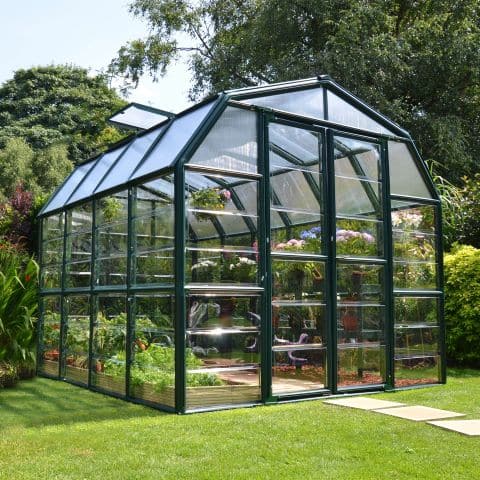 Product photograph of Palram Canopia Rion Grand Gardner 8x8 Green Greenhouse from Buy Sheds Direct