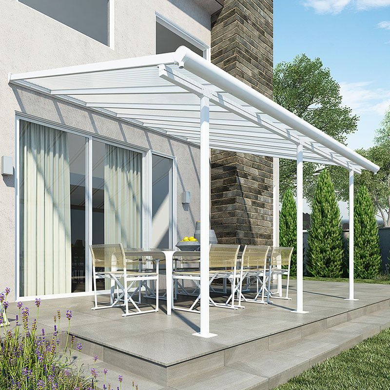 Product photograph of 10x14 Palram Canopia Sierra White Patio Cover from Buy Sheds Direct
