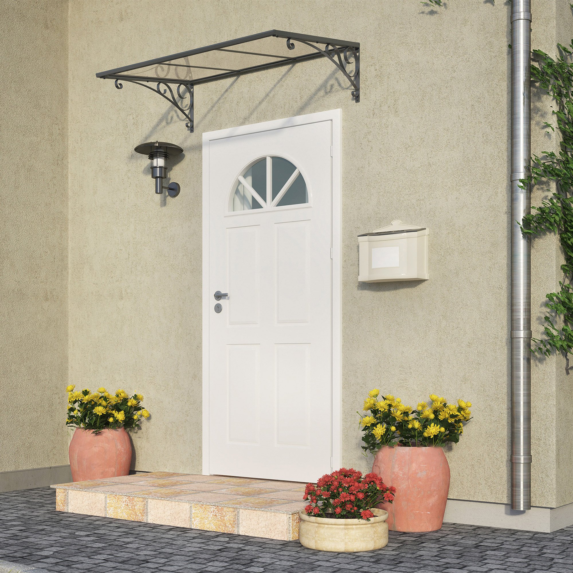 Product photograph of Palram Canopia Venus 1350 Clear Canopy Rain Protector Entryway Door Cover from Buy Sheds Direct