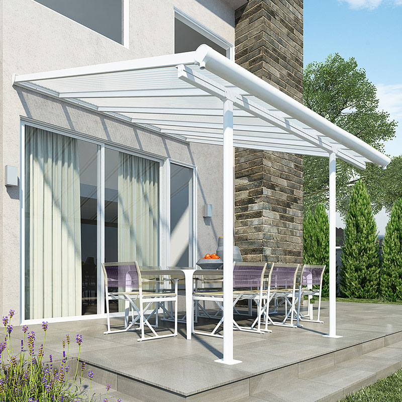 Product photograph of 10x10 Palram Canopia Sierra White Patio Cover from Buy Sheds Direct