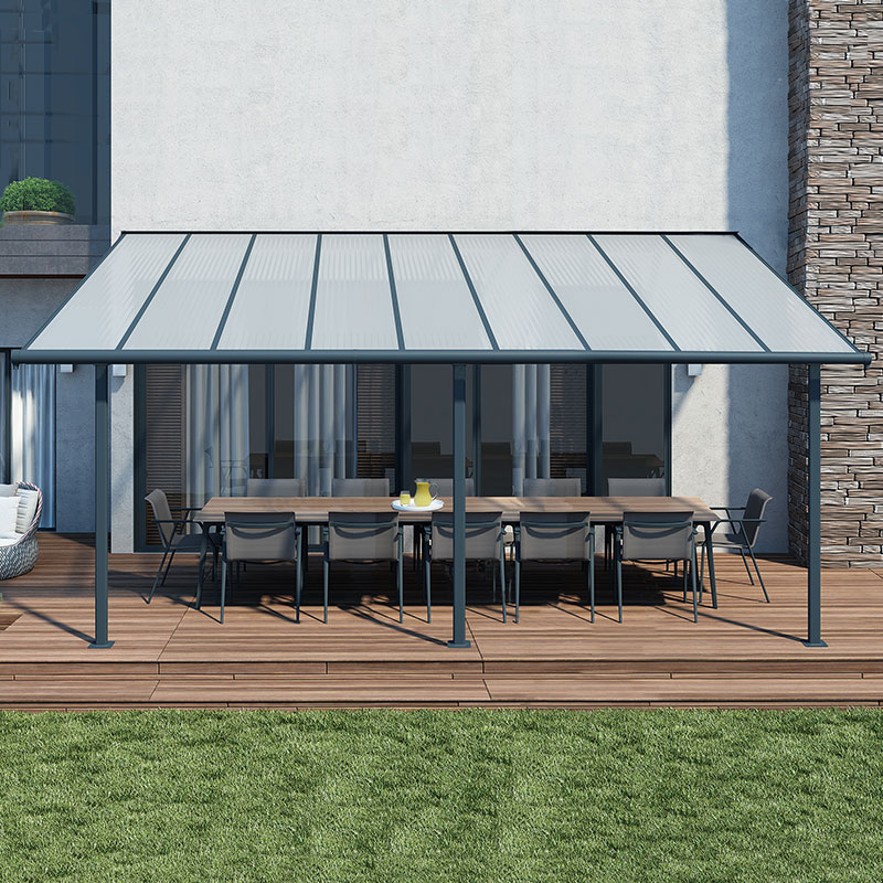 Product photograph of 10x18 Palram Canopia Sierra Grey Patio Cover from Buy Sheds Direct