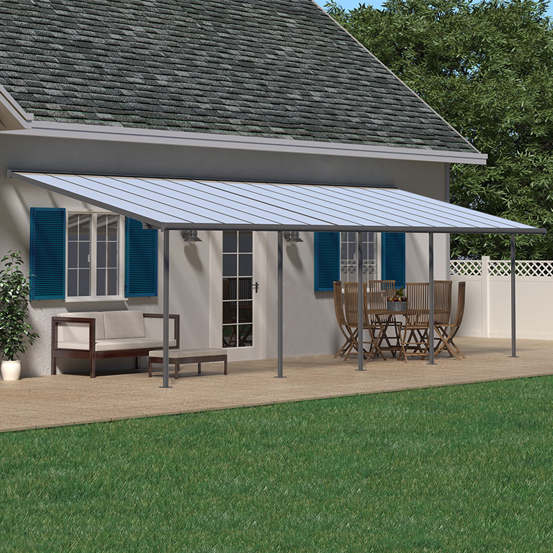 Product photograph of 10x24 Palram Canopia Sierra Grey Patio Cover from Buy Sheds Direct