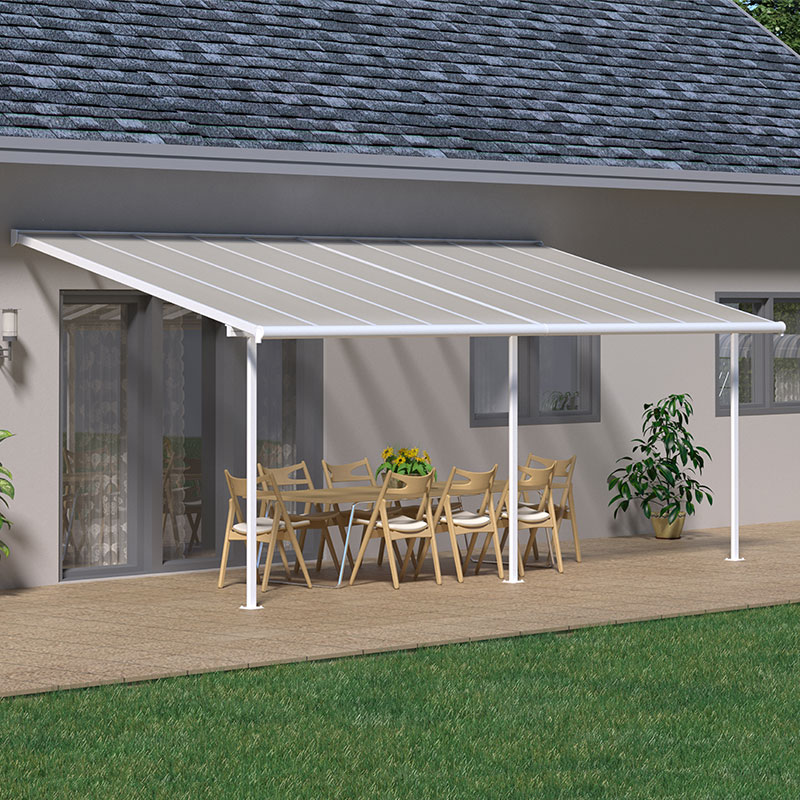 Product photograph of 10x20 Palram Canopia Sierra White Patio Cover from Buy Sheds Direct