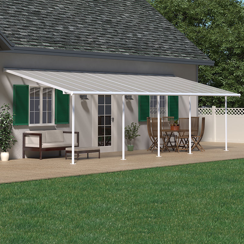 Product photograph of 10x24 Palram Canopia Sierra White Patio Cover from Buy Sheds Direct