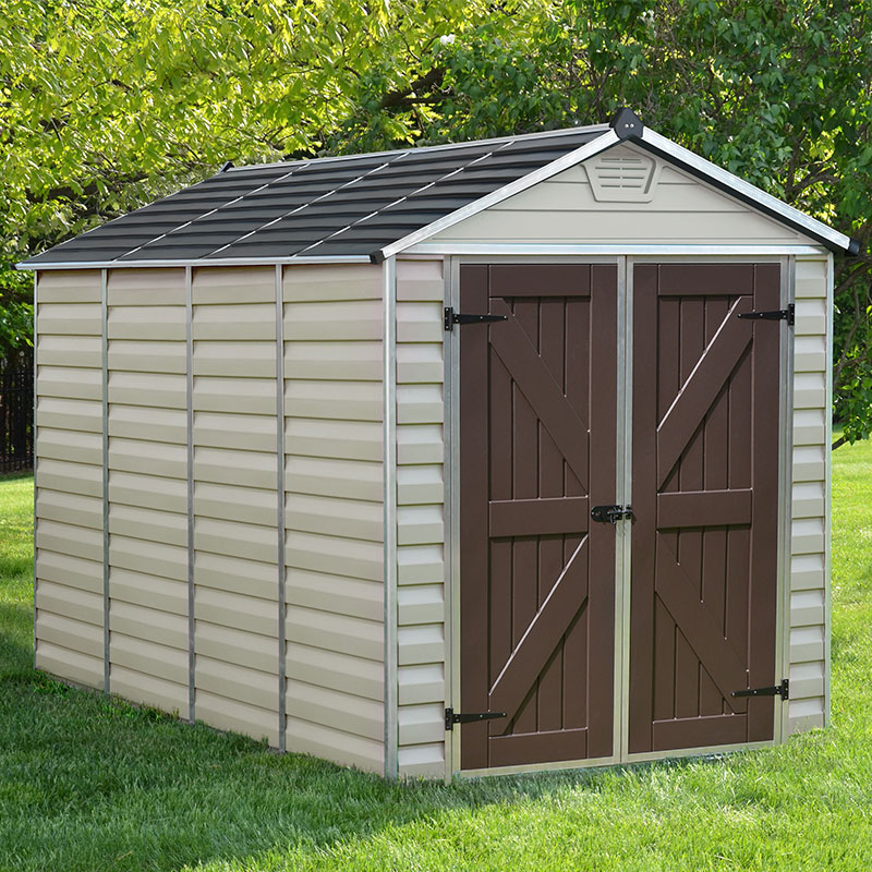 Product photograph of 6 X 10 Palram Canopia Tan Skylight Plastic Shed 1 85m X 3m from Buy Sheds Direct