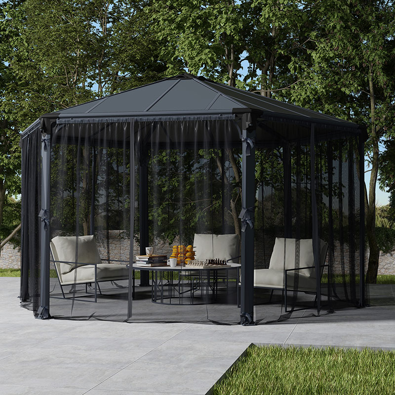 Product photograph of Palram Canopia Gazebo Netting Set For Roma And Monaco Gazebos from Buy Sheds Direct