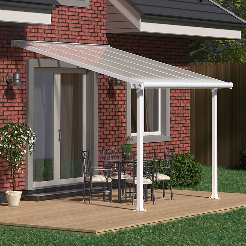 Product photograph of 10x10 Palram Canopia Olympia White Patio Cover With Clear Panels from Buy Sheds Direct