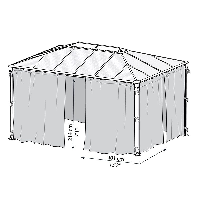 Palram Canopia Gazebo Netting for Martinique 4300 Technical Drawing